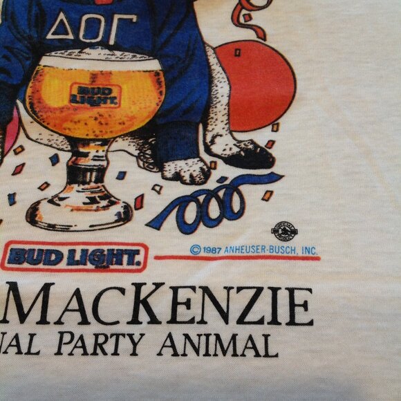 True Vintage 80's Spuds MacKenzie Bud Light T-Shirt L - # 1 - Picture 9 of 9